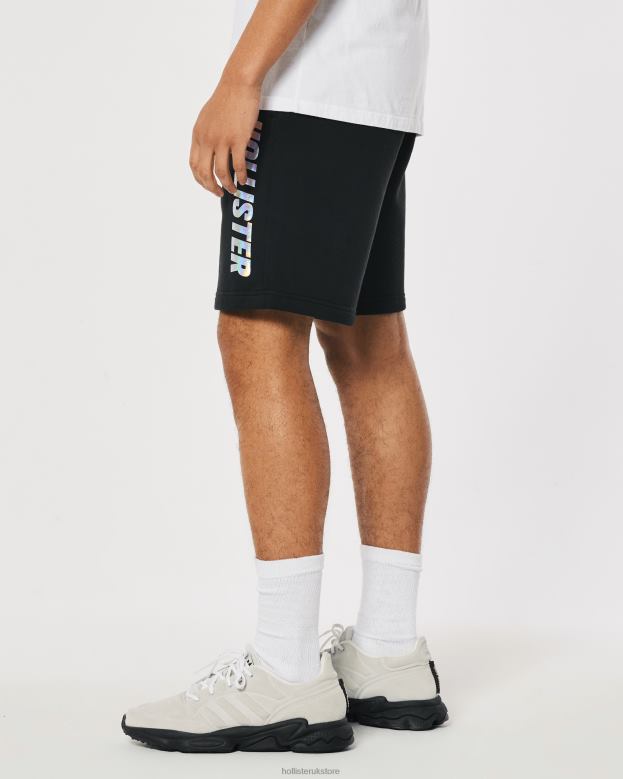 Bottoms Hollister Men Fleece Shine Logo Graphic Shorts 9\\ 488201372 Black